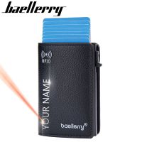 Baellerry 2023 New RFID Men Wallets Mini Card Holder Free Name Customized Slim Male Purse Top Quality Popup Mens Wallet