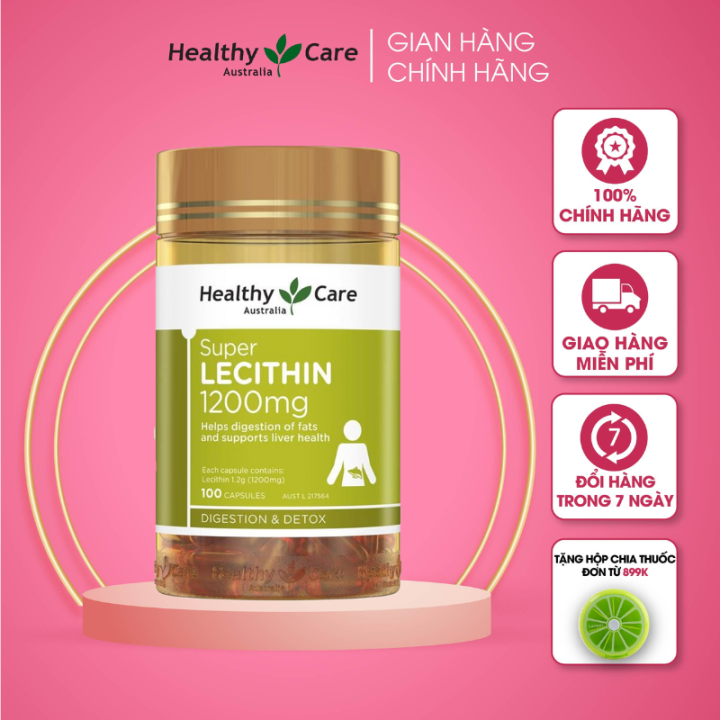 Healthy Care Super Lecithin 1200mg Mầm đậu nành HealthyCare của Úc