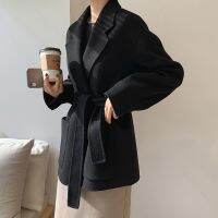 [COD] Double-sided cashmere coat womens short one piece wholesale 2021 spring and autumn new handmade woolen women