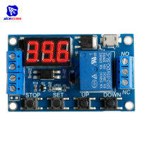 WS16สวิทช์ Delay Time รีเลย์โมดูล Micro USB 5V จอแสดงผล LED Automation Cycle Delay Timer Control Board DC 6-30V 6V 9V 12V 24V