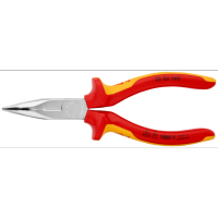 คีมปากแหลมปากง้อ ด้ามกันไฟฟ้า 1000 V. KNIPEX NO.25 26 160 Insulate Angle Snipe Nose Side Cutting Pliers VDE 1000 volt (160mm.)