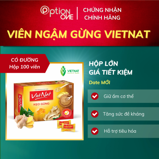 Hcmkẹo ngậm thảo mộc - gừng vietnat hộp 100v - ảnh sản phẩm 1