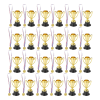 48 PCS Trophy and Medals Set 24Pcs Gold Plastic Trophy Cup and 24 PCS Medals for Kids Sports Awards, Party Favors Long Lasting Use Durable in Use