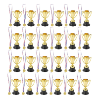 48 Piece Trophy and Medals Set 24Pcs Gold Plastic Trophy Cup and 24 PCS Medals for Kids Sports Awards, Party Favors Long Lasting Use Durable in Use