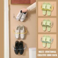 New Multifunctional Creative Shoe Rack Nail Free Installation Waterproof Rack Rack Bathroom Storage Slipper N5Y3