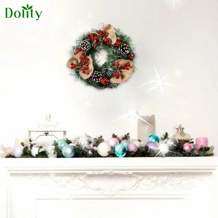 1pc Adorable Door Hanging Decor Christmas Wreath Ornament For Xmas