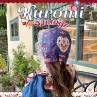 KUROMI VINTAGE HEADBANDหมวกพิมพ์ลายสไตล์วินเทจเเต่งระบยลูกไม้สวยมากกก หมวกน่ารักๆ หมวกวินเทจ