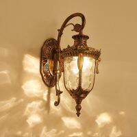 SANDIY Outdoor Wall Light Fixtures Retro Porch Lamp Exterior Nighting Sconce For House Front Door Garage Patio Bronze+Glass E27