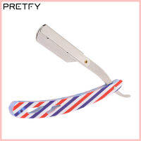 Pretfy Barber STRAIGHT EDGE RazorสแตนเลสSalonความปลอดภัยพับใบมีดโกนหนวดตัดผมใบมีดที่มีสีสันเครื่องมือโกนขน