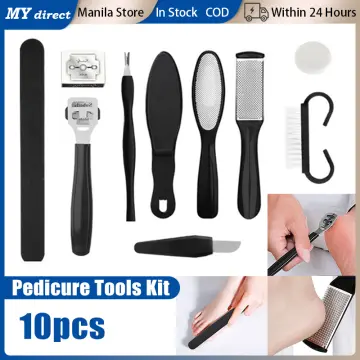 Professional Stainless Steel Pedicure Tools Set 10 in 1, Foot Care