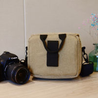 Canvas Camera Bag Photo Case For ZV-E10 7c A7C A6600 A6500 A6400 A6300 H400 ZVE10 NEX-5T NEX-6 For Canon EOS M200 M100 M6