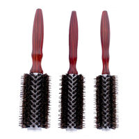 IRUI 1pc Professional Natural Boar Bristles Hair Brush With Wood Hand Anti-static Curly Comb Hairdressing