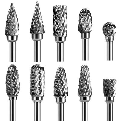 【DT】hot！ Tungsten Carbide Burr 10pcs Carving Bits Cut Tools for Wood Stone Metal Working