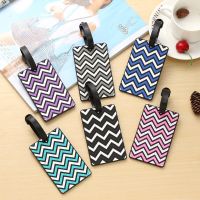 【DT】 hot  Geometric Luggage Tags PVC Baggage Name Tag Suitcase Address Label Holder Travel Accessories Anti Theft Work Portable Covers