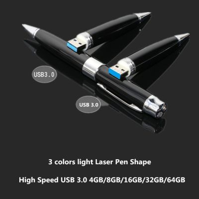 3 Colors Light Laser Pen Shape USB 3.0 Flash Drive 4gb 8gb 16gb 32gb 64gb Usb disk USB pen drive Memory Stick pendrive U Disk