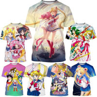 2023 Hot Newest Cartoon Anime 3d Printing Sailor Moon T-shirt Mens Casual Breathable Top T-shirt Fashion Unisex Cute Anime T-shirt Custom Clothing Large Size S-5XL