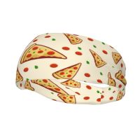 【CW】 Pizza Pattern Headband Sweat Bandage Tortilla Food Hair Band Cycling Sweatband Safety for