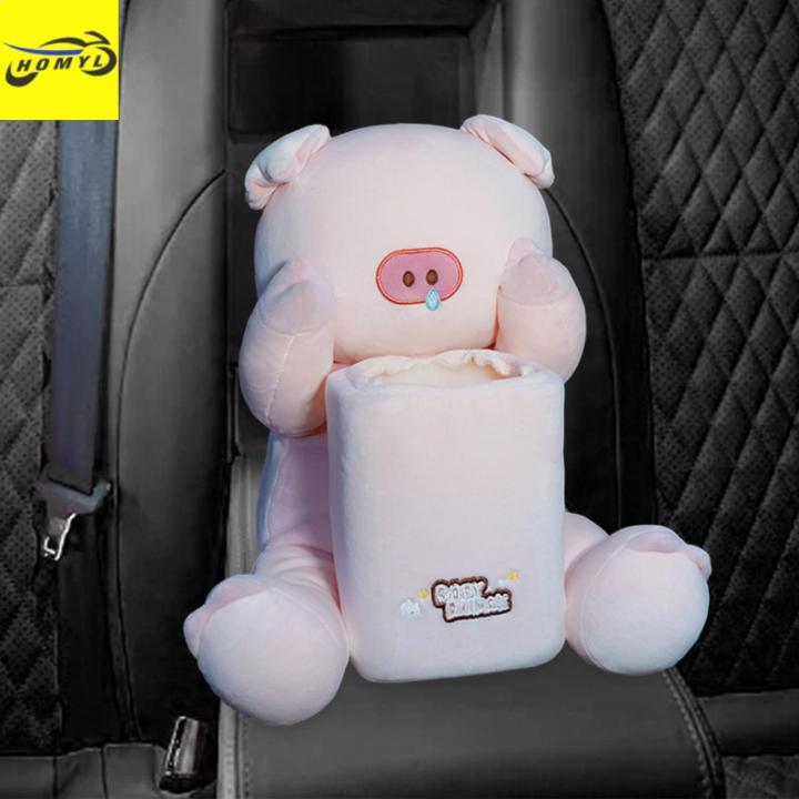 2 in 1 Plush Car Tissue Box Trash Can