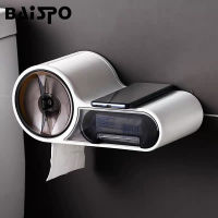 BAISPO Waterproof Toilet Paper Holder Creative Wall-Mounted Storage Tissue Box Toilet Paper Dispenser Bathroom Accessories