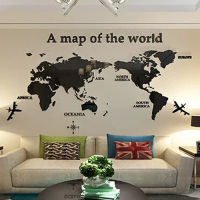 3D Acrylic Wall Stickers Crystal Mirror Stickers for Office Sofa TV Background Wall Decorative Stickers European Type World Map