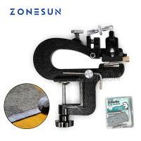 ZONESUN ER809Gเครื่องแยกหนังชุดอุปกรณ์ปอกเปลือกสูงสุด35มม.ความกว้างเครื่องตัดหนังรูปผักสีแทนเครื่องปอกหนัง