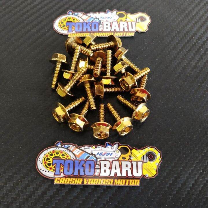 Baut Probolt Body Gold Honda Atau Baut Body Probolt Gold Honda Isi Biji Lazada Indonesia