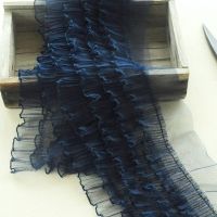 [HOT!] 1Yards Pleated Tulle Lace Fabric Guipure Ribbon Wide 18cm Royal Blue Lace Fabric Sewing Trim Crafts Lace For Women encajes RG27