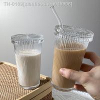 ❍☜ xianhaochen048906 Copo De Vidro Listra Simples Com E Palha Suco Chá Vinho Uísque Caneca Bolha Transparente Café Leite Cocktail