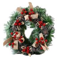 Christmas Wreath Christmas Decor Pine Cones Wreath Front Door Artificial Wreath Outdoor Winter Non Fading Exquisite And Realistic for Fireplace Door Wall first-rate