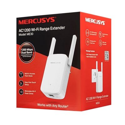 Mercusys ME30 AC1200 Wi-Fi Range Extender ขยายสัญญาณไวไฟ รองรับคลื่น 2.4 GHz และ 5 GHz