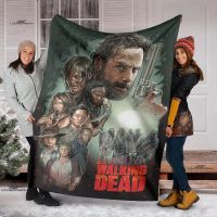 Horror Throwing Blanket The Walking Dead Zombie Bed Cover Sofa Lightweight Four Seasons Flannel Home Hiking Warm Cover Blanket