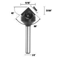 1PC แทรกสไตล์คาร์ไบด์สปอยบอร์ด V Groove 90 °ขลุ่ยเดี่ยว Ruter Bit End Mills งานไม้กัด Cuttters Shank 1/4 -