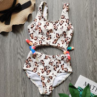 7-16Year Swimsuit Girl Tropical Plant Print Childrens Swimwear Kids Teenage Girl Bathing Suit Bandage Girl Beachwear