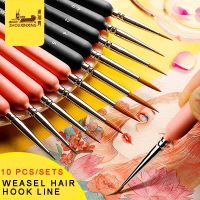 Weasel hair hook line pen drawing oil gouache watercolor acrylic paint brush set ultra fine stroke line painting stone shoes art Paint Tools Accessori