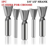 【CW】 1pc 1/2 quot; 1/4 quot; Shank Rod Dovetail Router Bit Swallow Tail Woodworking Etching Milling Tools Wood Cutter