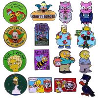 【DT】hot！ Comedy The Simpsons Homer Lapel Pins Jeans Enamel Brooch BEE Pin Fashion Jewelry Gifts Cartoon Badges