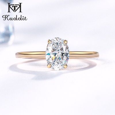 Uenjoyment 585 14K Yellow Gold 1.5CT 1.0CT Moissanite Rings for Women Handmade Oval Rings Engagement Bride Gift Fine Jewelry NewTH