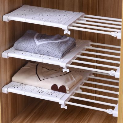 Adjustable Kitchen Wardrobe Storage Shelves Clothing Closet Organizer Wall Mounted Rack Home Appliance