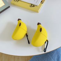 "airpods case ins creative cute banana design soft silicone  earphone case  for apple with key chain airpods pro  เคสหูฟัง1 2 เคสแอร์พอด"