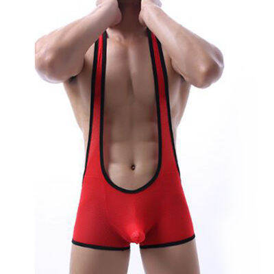 ผู้ชายเซ็กซี่ Jockstrap บอดี้สูทนักมวยกางเกง L Eotard ชุดชั้นในมวยปล้ำ Singlet L Eotard กีฬาเปลือย J Umpsuit ระบายอากาศ