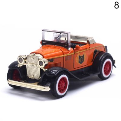 1/32 Classic Vintage Convertible Car Model Alloy Vehicle Sound Light Kids Toy
