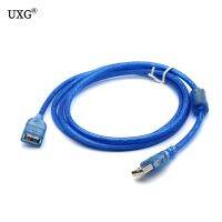 0.3M 0.5M 1.5M 3M 5M New USB2.0 Extension Cable Male to Female USB Adapter Transparent Blue Anti-interference Dual Shielding