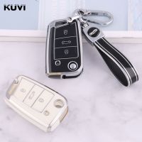 [A Car Home] TPU รถ Remote Key Case สำหรับ VW Volkswagen Golf 7 MK7 Tiguan MK2สำหรับที่นั่ง Ateca Leon FR 2 Ibiza สำหรับ Skoda Octavia A7