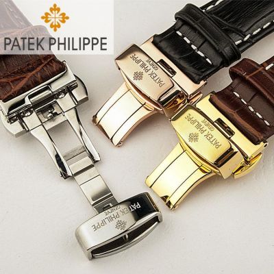 g2ydl2o 4/22Patek Philippe สายนาฬิกาข้อมือ สายหนัง หัวเข็มขัดผีเสื้อ PP 20 มม. 24 มม. สําหรับผู้ชาย และผู้หญิง