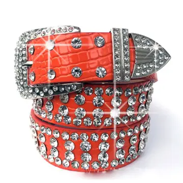 Ready Stock-Punk Luxury Strap Diamond Belt Goth Lolita Cosplay Harajuku Y2K  Bling Bling Disco Waistband Hip Pop Women Men Crystal Belts