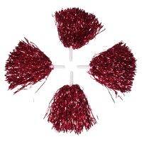 24Pcs Cheerleading Pom Poms Metallic Foil Cheer Pom Poms with Plastic Handle for Adults Kids Cheerleaders Party