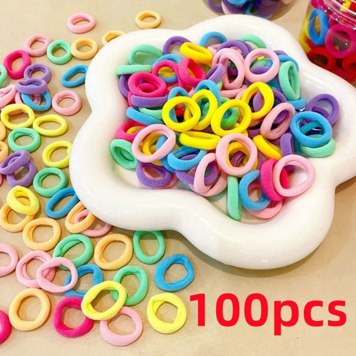 cw-100pcs-elastic-rubber-band-hair-bands-kids-scrunchie-headbands-baby-ponytail-accessories