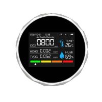 คุณภาพอากาศตรวจสอบอุณหภูมิและความชื้นสัมพัทธ์ CO2เมตร HCHO TVOC ทดสอบฟอร์มาลดีไฮด์เซ็นเซอร์สำหรับโฮมออฟฟิศ