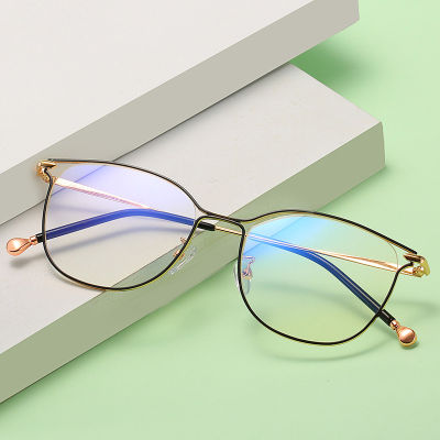 แว่นตานิรภัยป้องกันแสงสีฟ้าตาแมวสำหรับผู้หญิงแว่นตาป้องกันโคมไฟคอมพิวเตอร์โปร่งใสสำหรับนักเรียน UV400