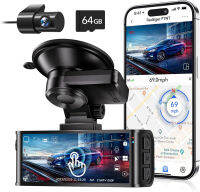 REDTIGER 4K Dash Cam Front and Rear, Touch Screen 3.18 Inch, Free 64GB Card, Car Dash Camera Built-in WiFi GPS, UHD 2160P Night Vision, WDR, Parking Monitor (F7N Touch)